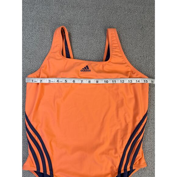 Adidas 3S One Piece Swimsuit Coral Fusion Shadow US Size 16 - Picture 5 of 7
